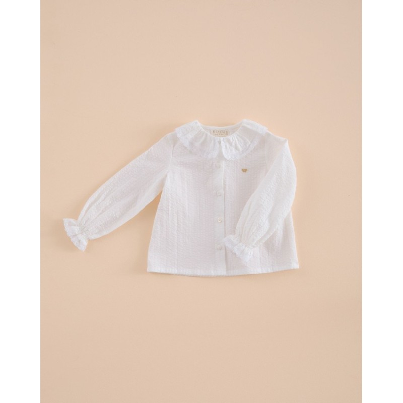 673 Camisa Volante Puntilla Blanco Roto Mi Canesú