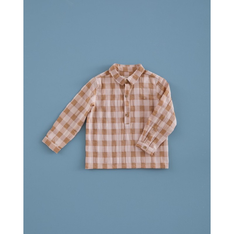 675 Polera Vichy Cinnamon Mi Canesú