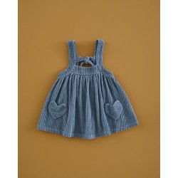 677 Pichi Corazones Pana Azul Acero Mi Canesú