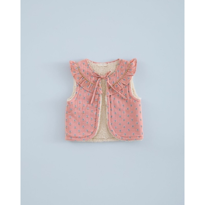 679 Chaleco Gasa Florecita Geométrica Mi Canesú