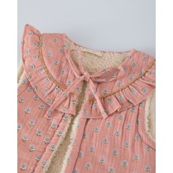 680 Chaleco Gasa Florecita Geométrica Mi Canesú