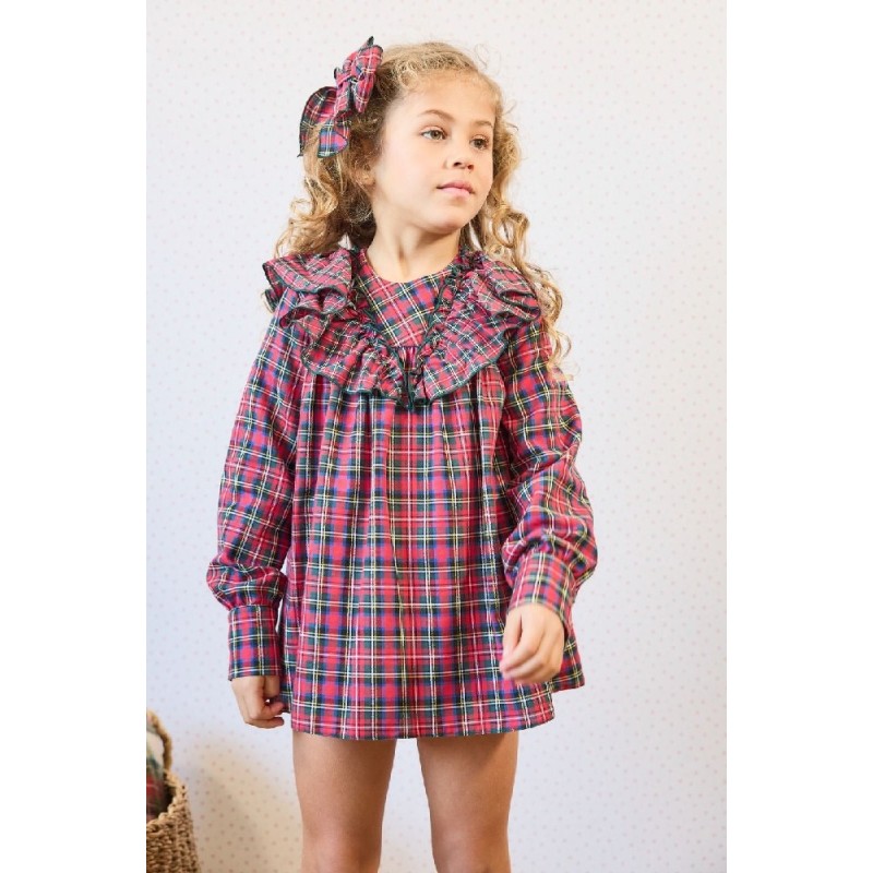 694 Vestido Escocés Volantes Hilton La Martinica