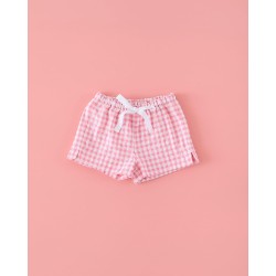 72 Short Vichy Chicle Mi Canesú