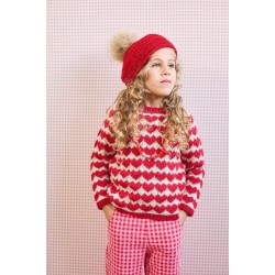 764 Jersey Niña Corazones Pink and Red La Martinica
