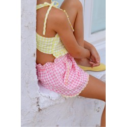 75 Short Miniondas Vichy Chicle Mi Canesú