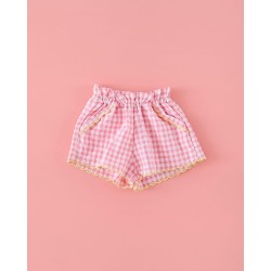 77 Short Miniondas Vichy Chicle Mi Canesú