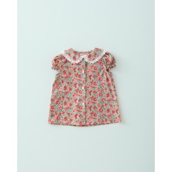 889 Camisa Cuello Volante Liberty Rosso