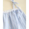 895 Top Puntilla Rayas Azul Cielo