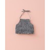906 Top Elástico Lazo Vichy Negro