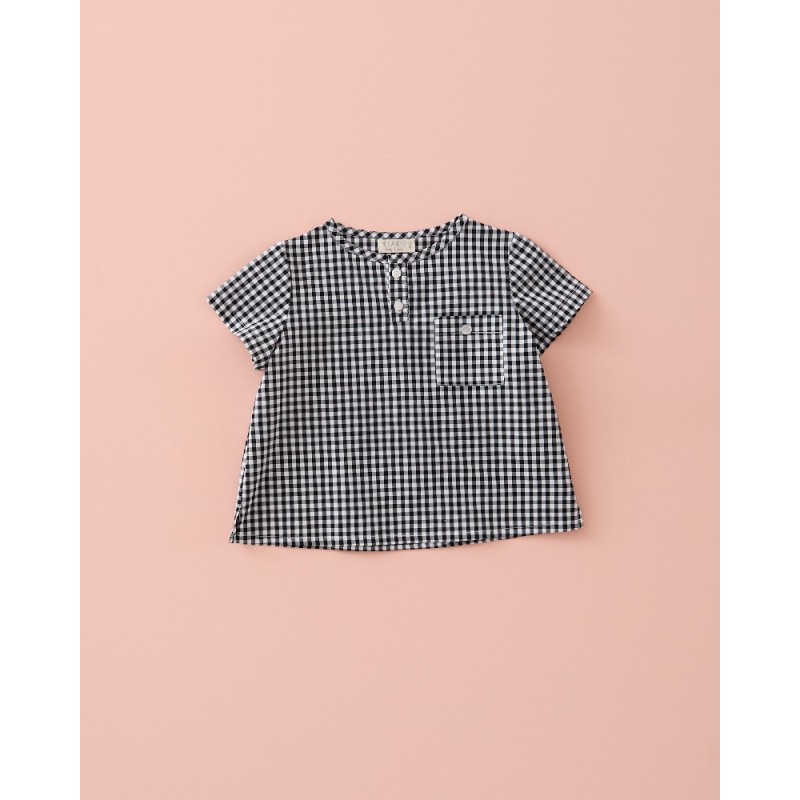 915 Camisa Niño Vichy Negro