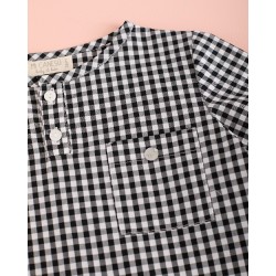 916 Camisa Niño Vichy Negro