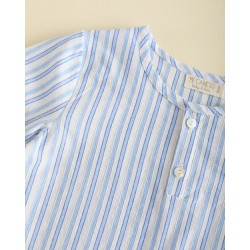 923 Camisa Niño Rayas Azul Cielo