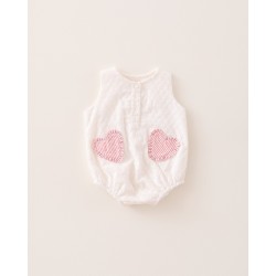 932 Ranita Bordada Corazón Rayita Pink