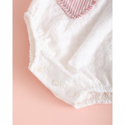 934 Ranita Bordada Corazón Rayita Pink