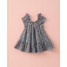 943 Vestido Bordados Vichy Negro