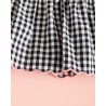 946 Vestido Bordados Vichy Negro