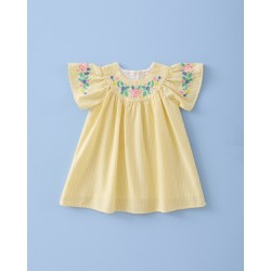 947 Vestido Bordado Rayitas Sand