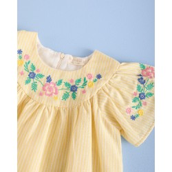 949 Vestido Bordado Rayitas Sand